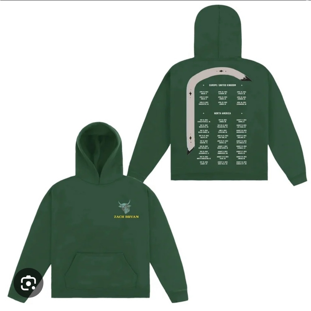 Green Zach Bryan Burn Burn Burn Tour Hoodie